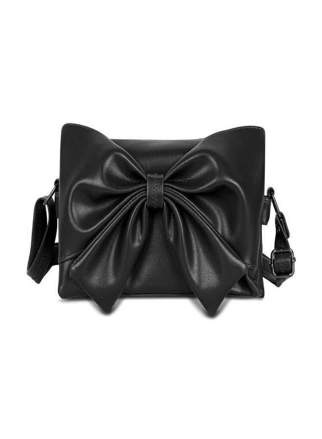 كاتشي حقيبة كتف نسائية من الجلد الصناعي الأسود بسحاب جذاب - Image 1